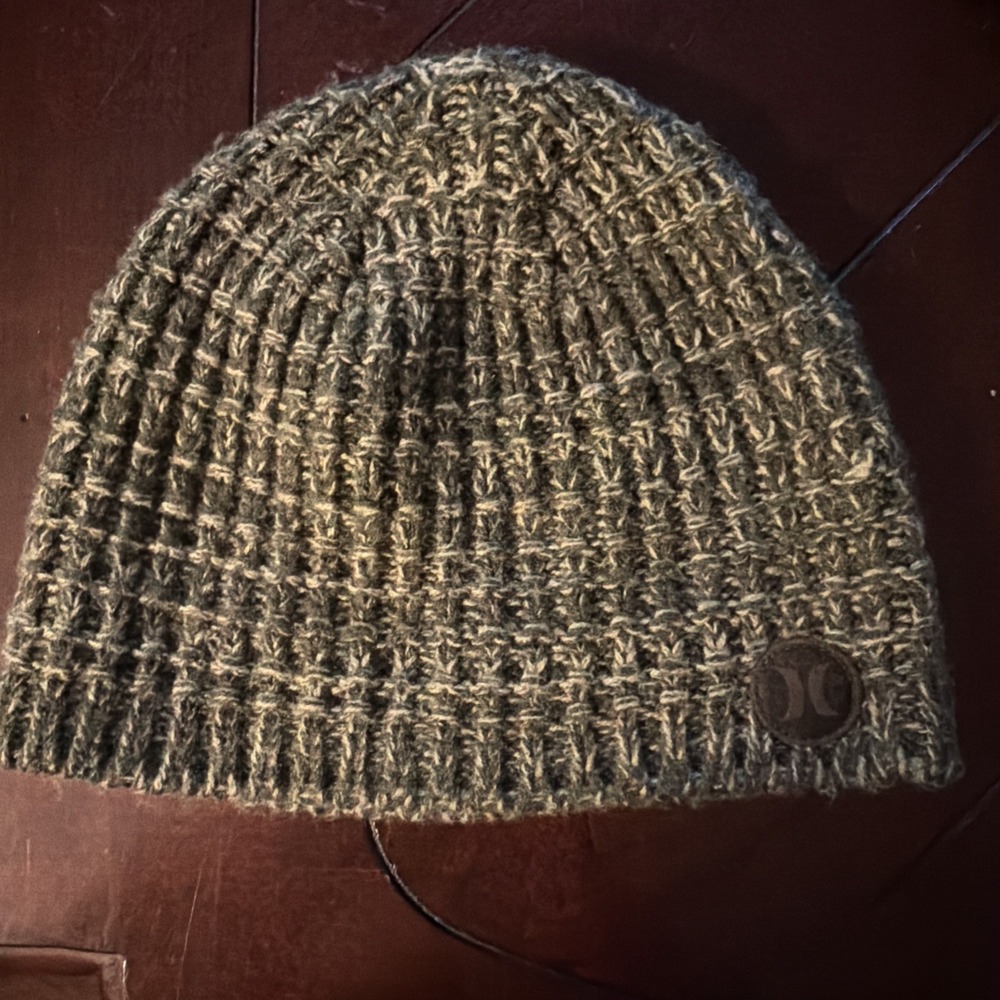 green knit hurley beanie hat Winter Warm Surf Not Lined Packable Outdoors Camp